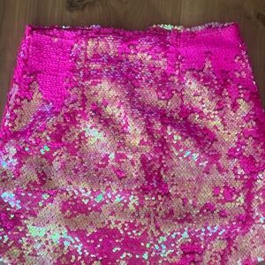 Superdown Vibrant Pink Sequin Mini Skirt